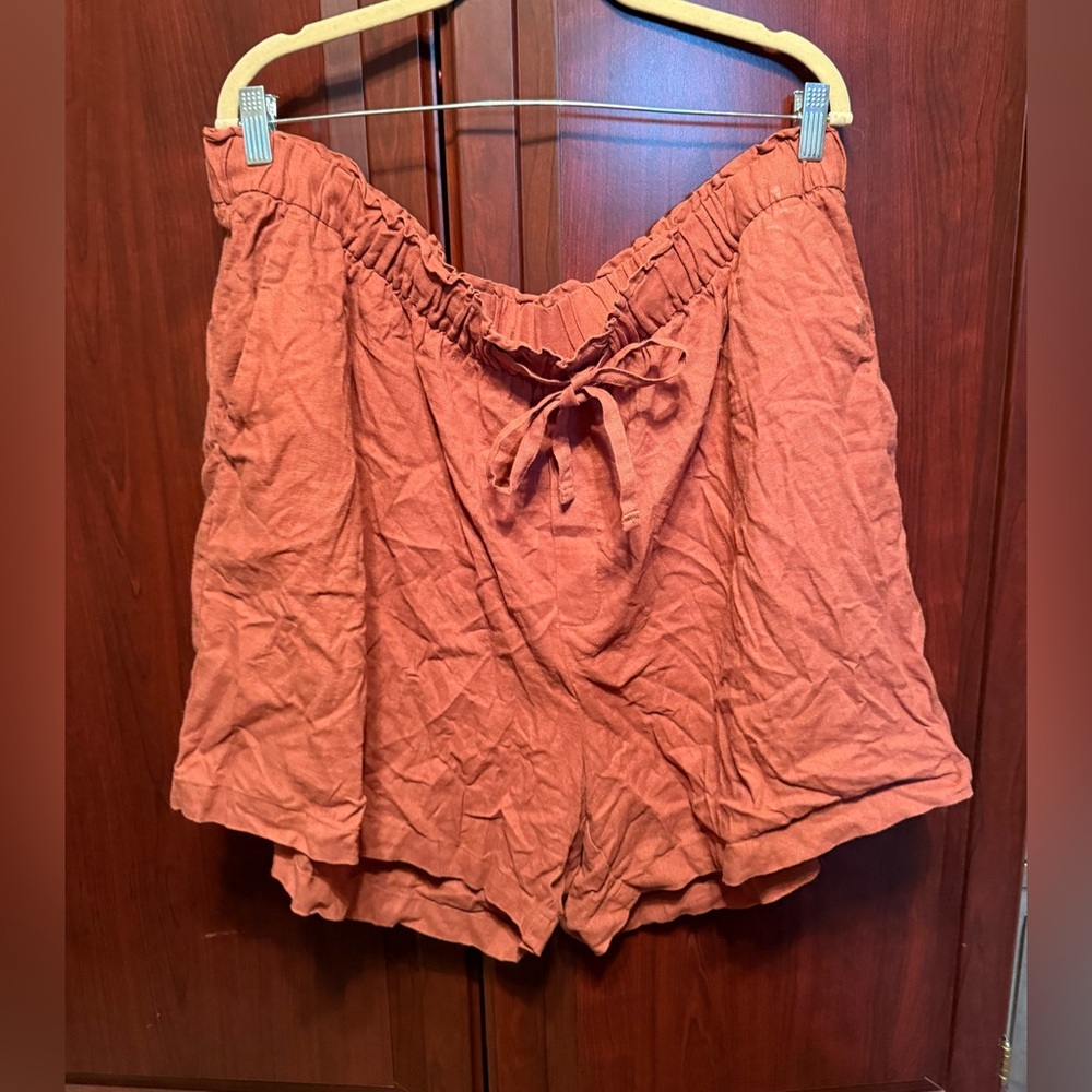 Ava & Viv Brown High Waist Shorts Relaxed Fit